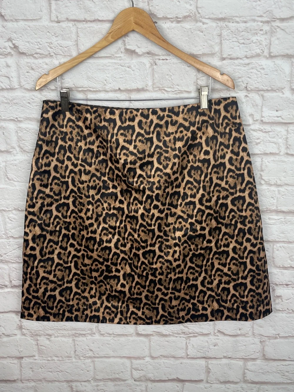 J. Crew Collection Duchesse Satin Leopard-Print Wrap Skirt Size 14